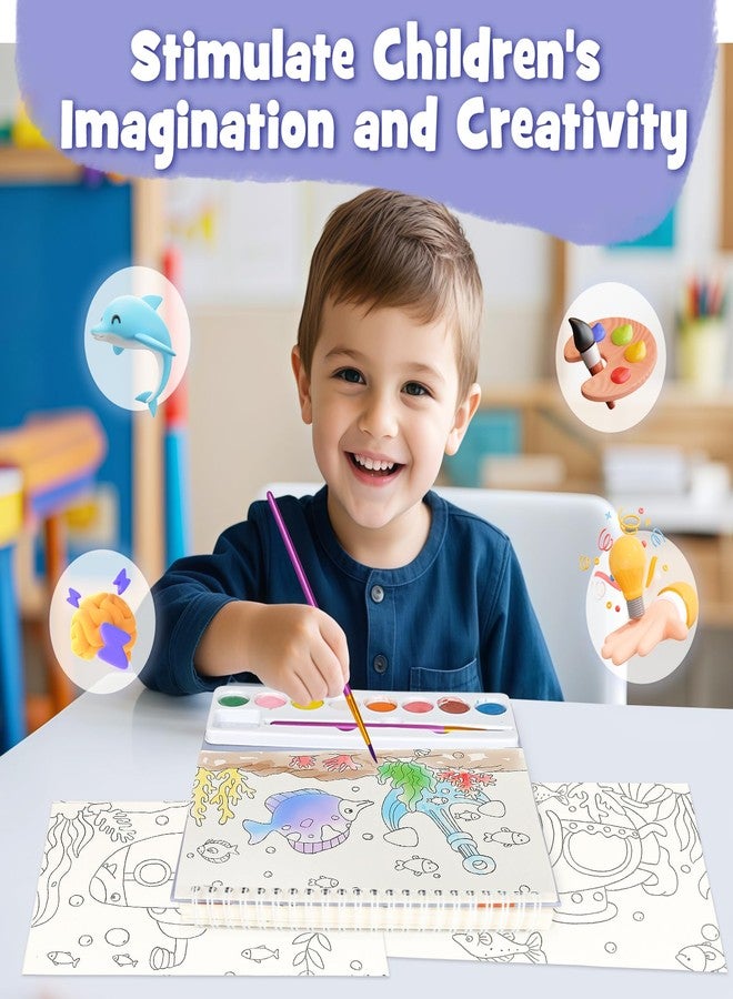ROOCHKD Mess Free Paint with Water Watercolor Book, Portable Spiral-bound Painting Art Set New Year Gifts for Kids, Travel friendly - Image 2